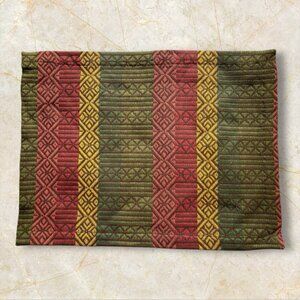 Tag Woven Geometric Patterned Fabric Placemats 14"x19" Set of 6 – *New*